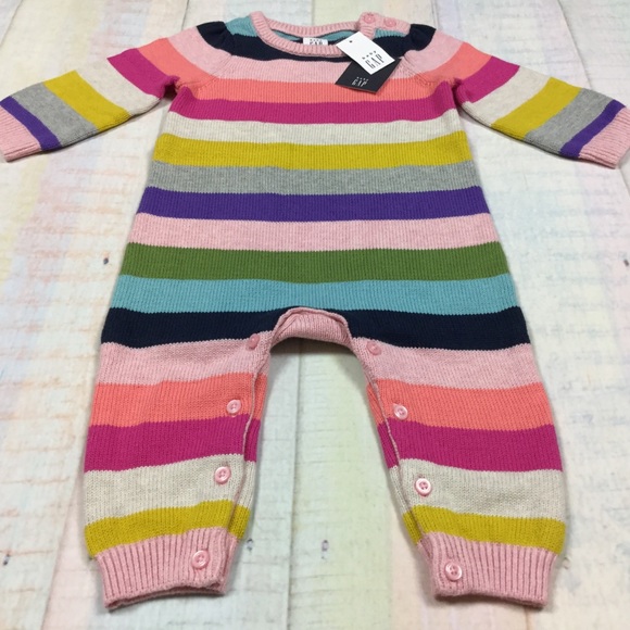 Gap Girls 6 12 18 Month Bright Sweater Romper - Picture 3 of 7